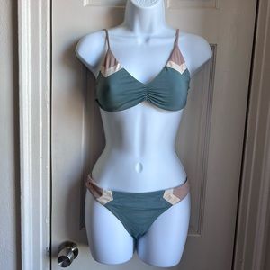 L Space Slated Glass Color Block Bikini